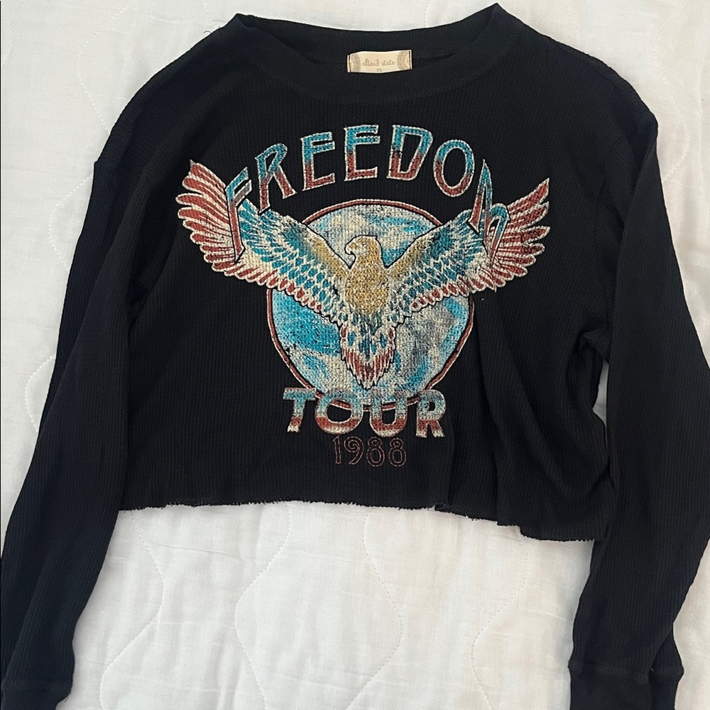 Altar'd State Black Freedom Tour Cropped Sweatshirt